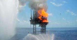 Oil well catches fire in Australia 